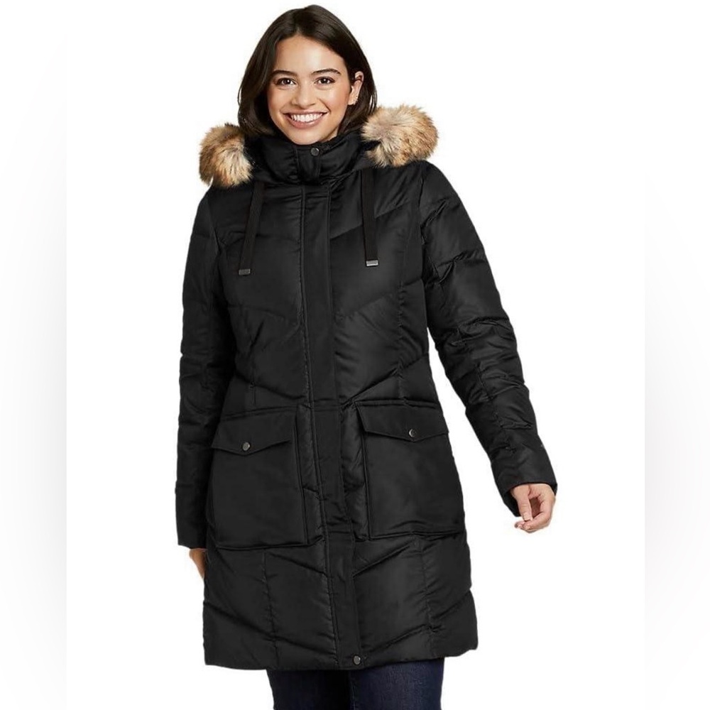 Eddie Bauer Lodge Cascadian Down Parka | Black | XL | Like New
